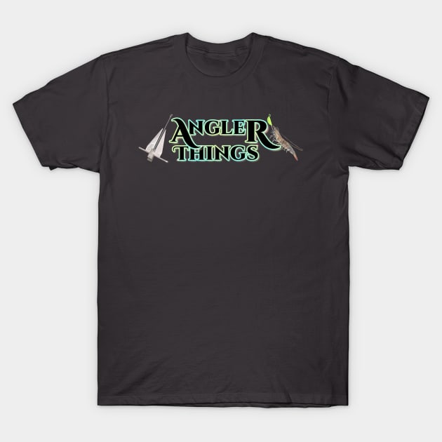 Anchored and Jiggin Angler Things - punny fishing quotes T-Shirt by BrederWorks